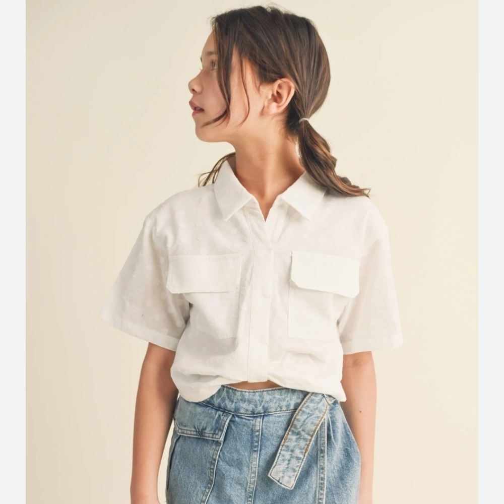 NWT heart and arrow - KIDS DROP SHOULDER S/S BUTTONLESS TOP L